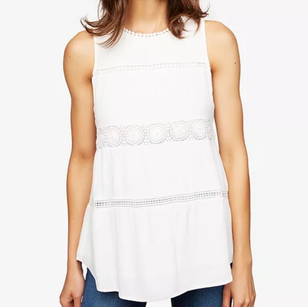 Daniel Rainn Maternity Crocheted Tie-Back Top